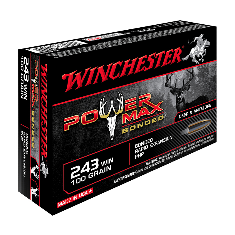 MUNITIONS WINCHESTER POWER MAX BONDED .243Win 100gr
