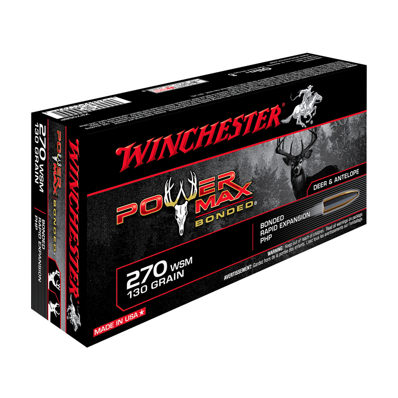 MUNITIONS WINCHESTER POWER MAX BONDED .270WSM 130gr