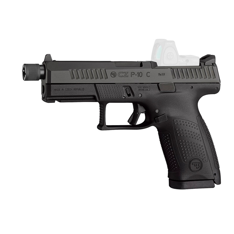Pistolet CZ P-10C OR FILETE 9x19, CZ, Česká zbrojovka, P-10 C, Optic Ready, fileté, 9x19mm, pistolet, tir sportif, précision, fiabilité, ergonomie, polymère, canon fileté, modérateur de son, compensateur.