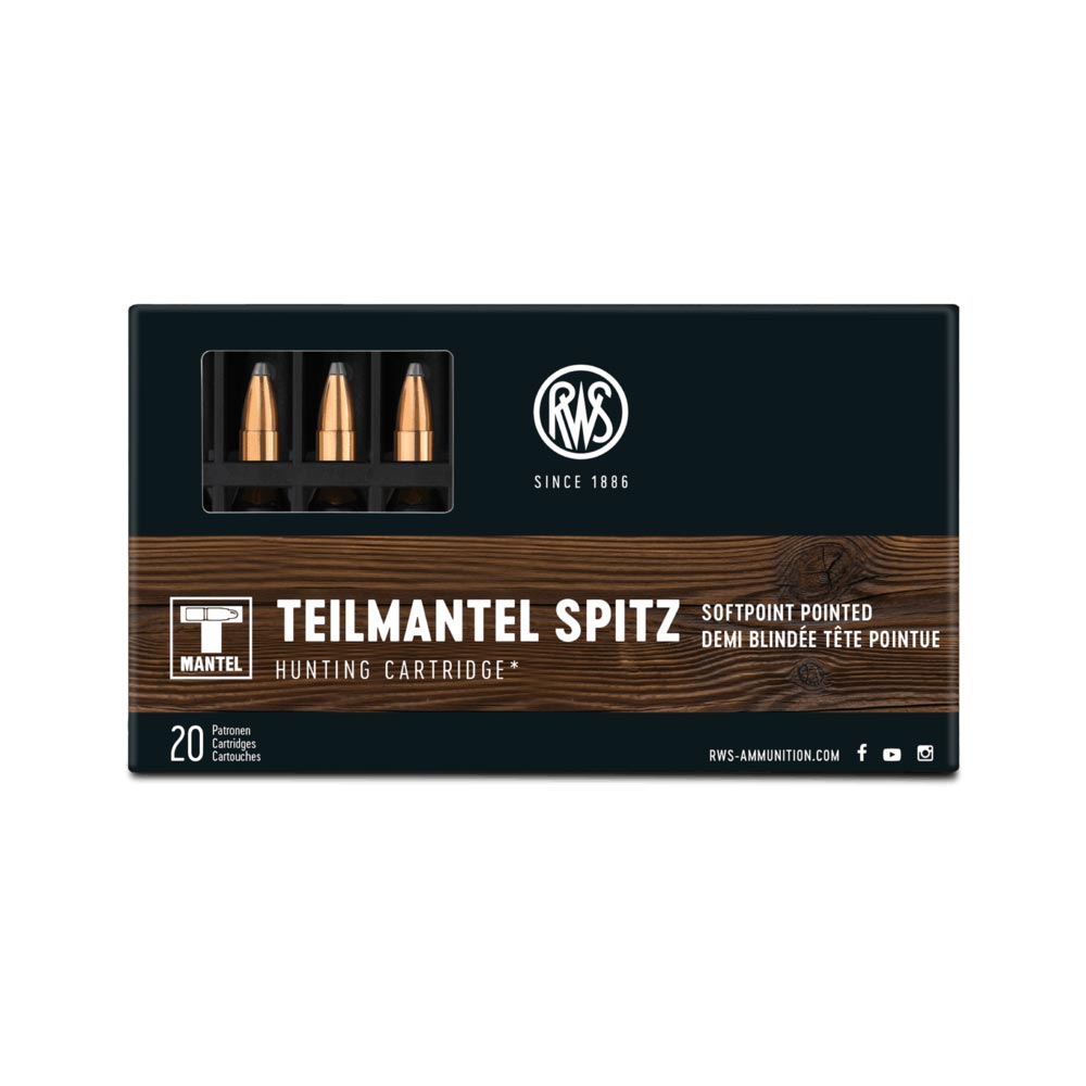 .222rem rws teilmantel spitz 50gr, .222 Rem, RWS Teilmantel Spitz, 50gr, munition de chasse, petit gibier, précision, expansion contrôlée, performance optimale.