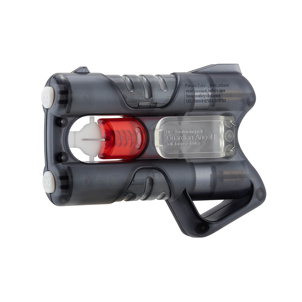 guardian angel iii noir avec crosse pistolet, Guardian Angel III, dispositif de défense, protection personnelle, crosse pistolet, solution irritante, défense non-létale, projecteur lacrymogène, Guardian Angel 3, pistolet projecteur de gel