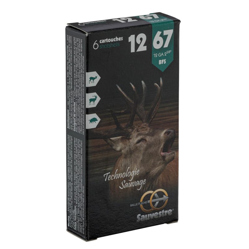 Sauvestre Flèche 12/67, cartouches ogive plomb, munitions grand gibier, chasse au sanglier, cartouches flèche stabilisée, balles Sauvestre, anti-ricochet, balles à longue distance, cartouches chasse