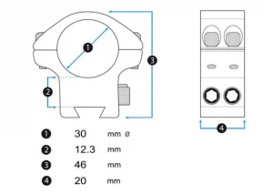 colliers element optics xt 30mm medium rail 11mm