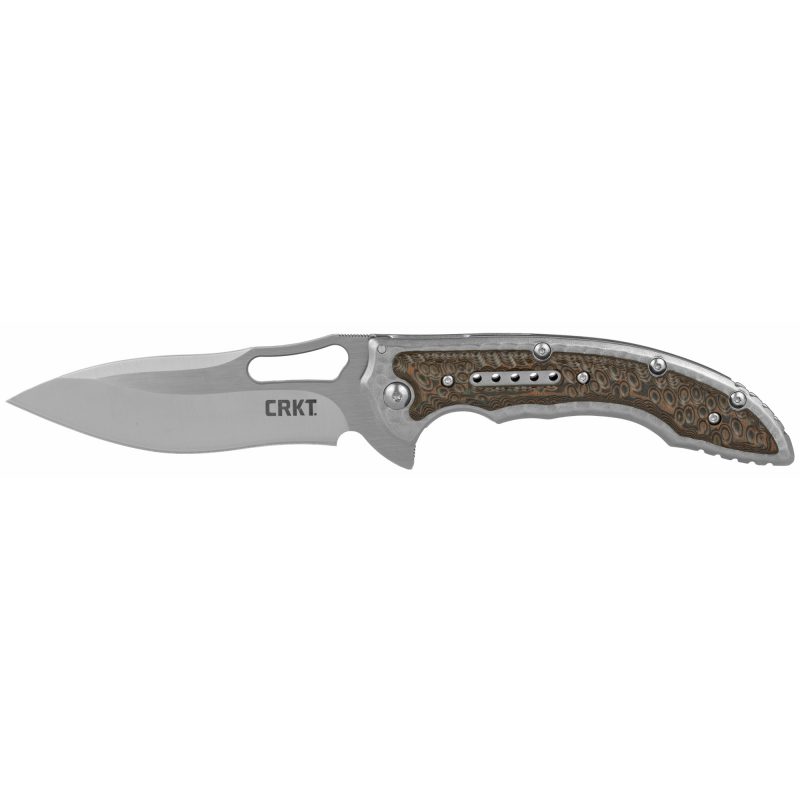 crkt ikoma fossil brun, CRKT, Ikoma Fossil, CR5470, couteau pliant, 10 cm, acier 8Cr13MoV, drop point, EDC, couteau de poche, design, acier inoxydable, G10, IKBS, Flavio Ikoma.