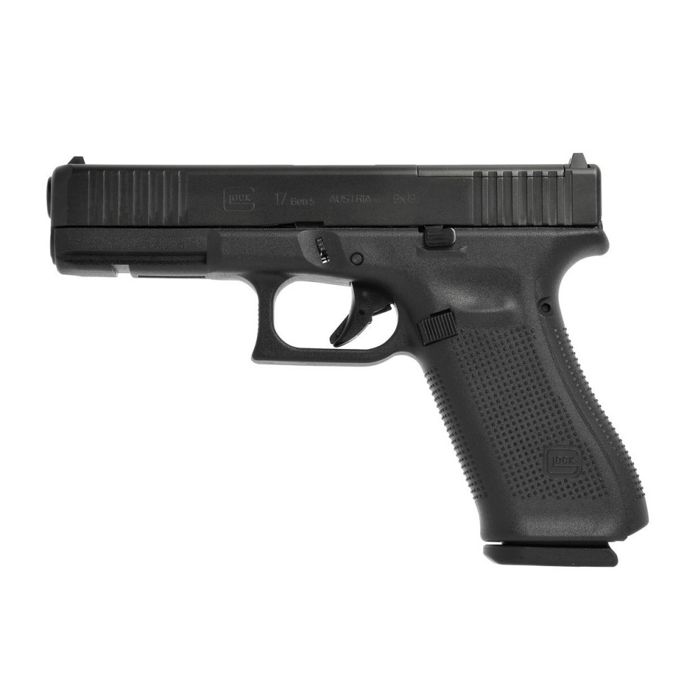 glock 17 gen5 fs mos 9x19, GLOCK, 17, Gen5, FS, MOS, 9x19, pistolet, tir sportif, tir tactique, précision, fiabilité, ergonomie, stries de préhension, canon GMB, détente, polymère, acier, rail Picatinny, viseur point rouge.