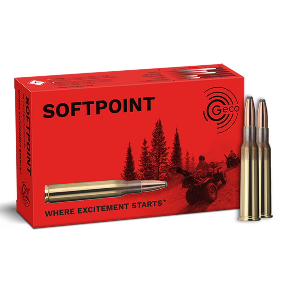 7x57r geco softpoint 165gr, GECO, 7x57R, Softpoint, 165 grains, munitions, chasse, chevreuil, sanglier, cerf, expansion, pénétration, précision, vitesse, énergie.