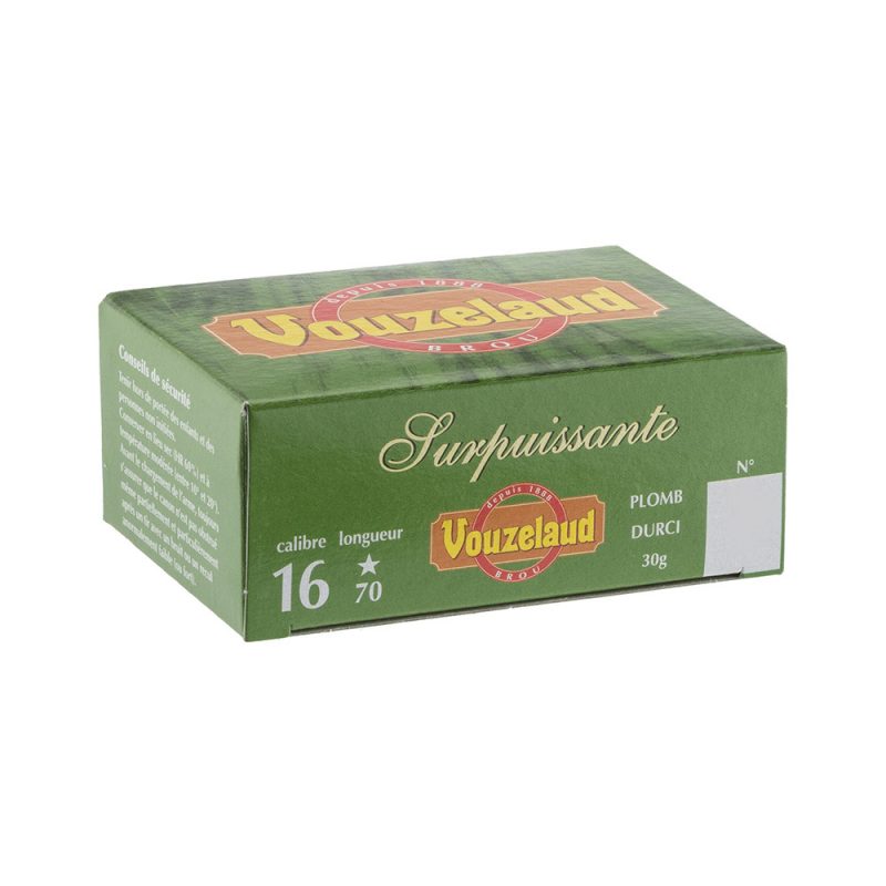 vouzelaud surpuissante 16/70 30g bj pb4, VOUZELAUD, Surpuissante, 16/70, 30g, cartouches, chasse, petit gibier, plomb, fusil de chasse, longue distance, bourre jupe.