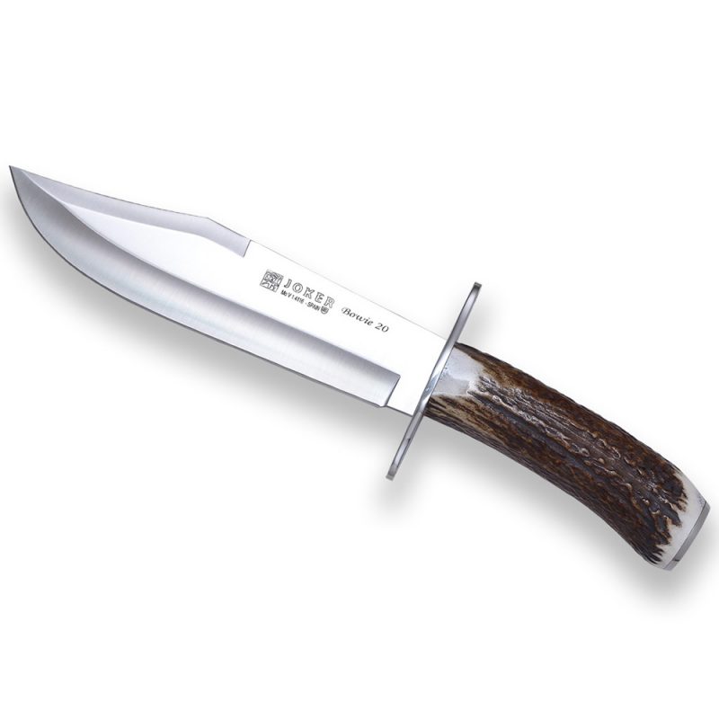 joker bowie manche bois de cerf lame 200mm, JOKER Bowie, couteau bois de cerf, lame 200 mm, acier inoxydable, couteau de chasse, style Bowie, JOKER Espagne, couteau de survie, couteau de collection, CC100