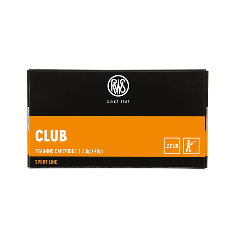 RWS Club, cartouches .22LR RWS, munition 22lr entrainement, RWS .22LR Club 330 m/s, balle ronde .22LR, munition pistolet .22lr, tir sportif .22lr, plinking 22lr, RWS Club fusil pistolet