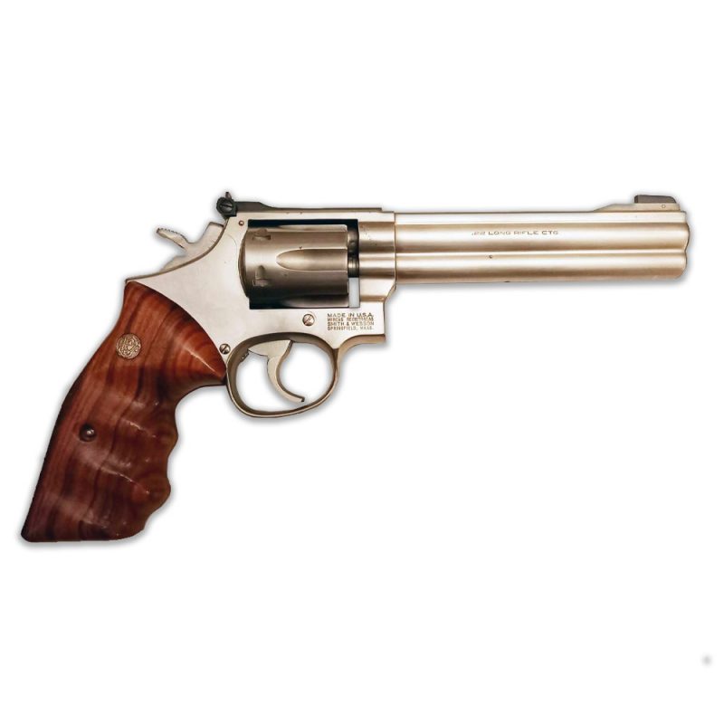 dépôt vente – smith & wesson 617 inox – calibre .22 lr, smith & wesson 617, revolver 22 lr inox, dépôt vente arme occasion, revolver .22LR précision, revolver smith wesson bois, smith wesson inox .22lr, revolver de tir sportif