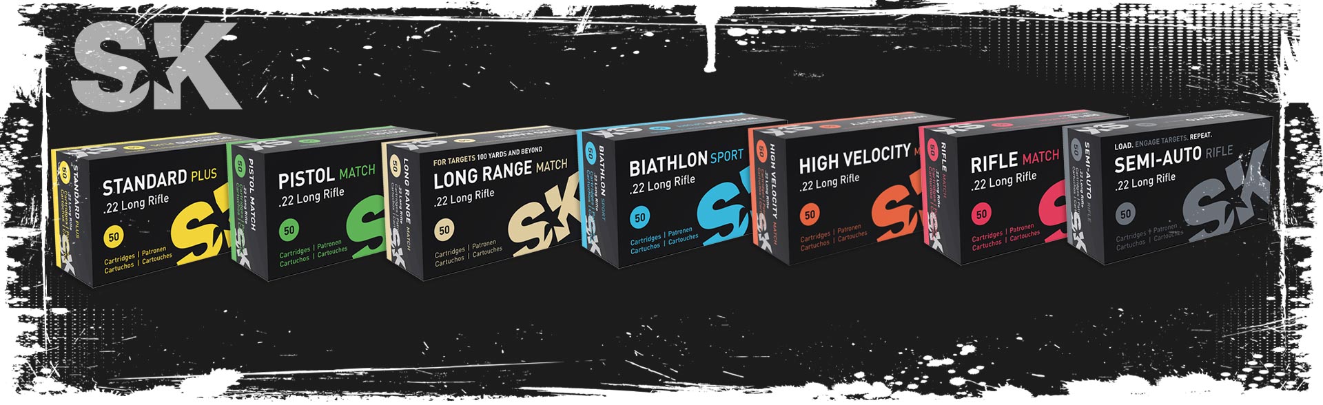 munitions SK, cartouches SK .22LR, SK Rifle Match, SK Standard Plus, SK Semi-Auto Rifle, munitions 22LR match, munitions précision 22LR, cartouches pour carabine 22LR, munitions biathlon SK, SK ammo France