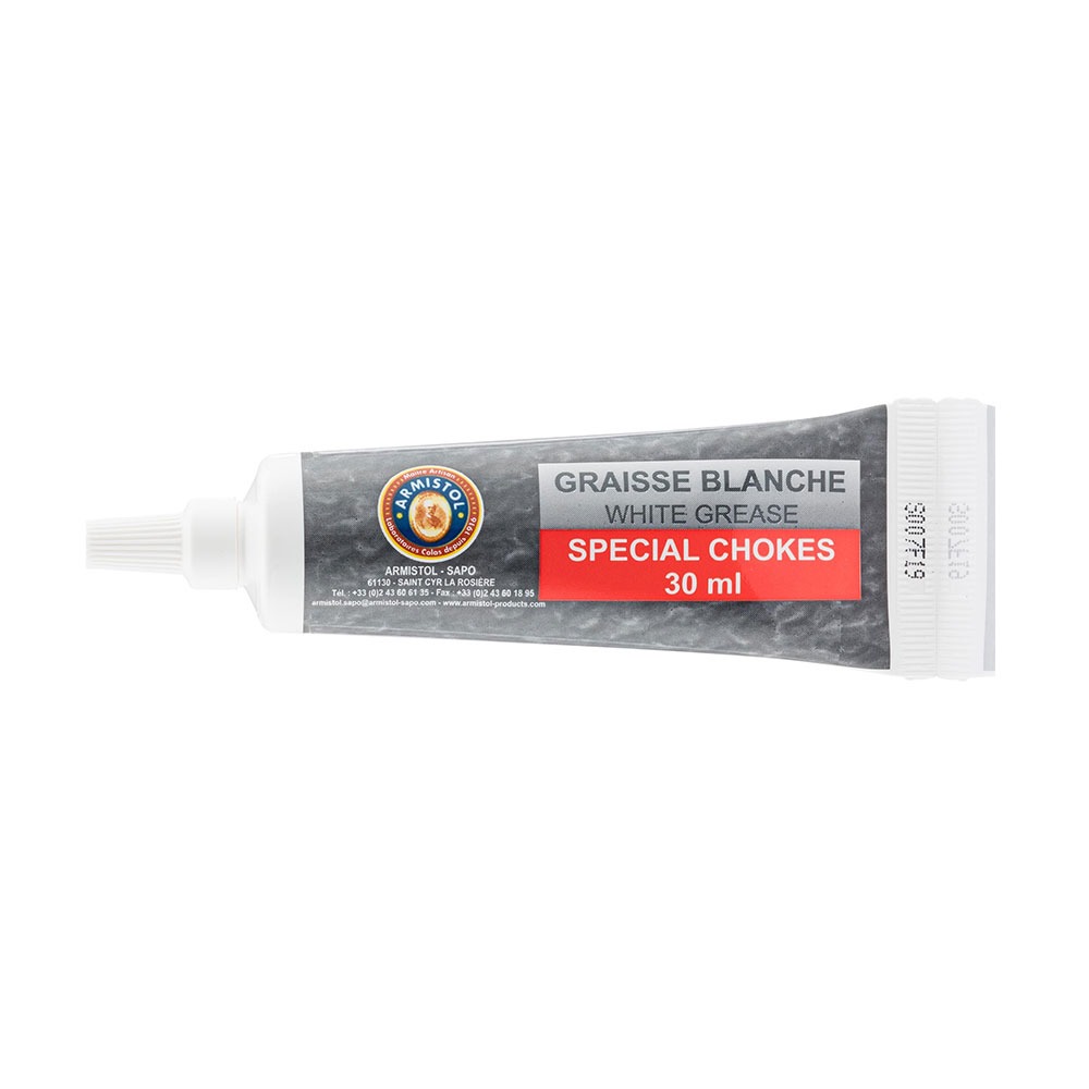 armistol graisse blanche speciale chokes 30ml, Armistol, graisse chokes, graisse blanche, entretien fusil, protection chokes, anti-grippage, graisse 30 ml, Armistol entretien armes, chasse, tir sportif