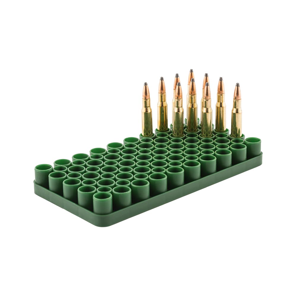 plateau de rechargement multicalibres, plateau rechargement, megalline, plateau munition, support douilles, accessoire rechargement, plateau réversible, étuis armes longues, étuis armes de poing, rechargeur, matériel rechargement