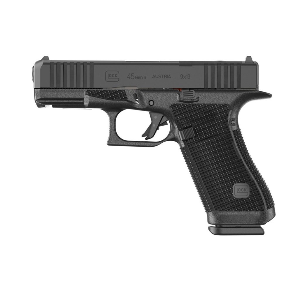 glock 45 gen 6 cal.9x19, Glock 45 Gen 6, Glock 45, pistolet 9x19, Glock Optic Ready, G45 Gen6, arme de poing Glock, pistolet compact, pistolet hybride, tir sportif, catégorie B, G45 OR, Glock nouvelle génération, pistolet défense, ergonomie RTF6, Safe Action, Glock Marksman Barrel