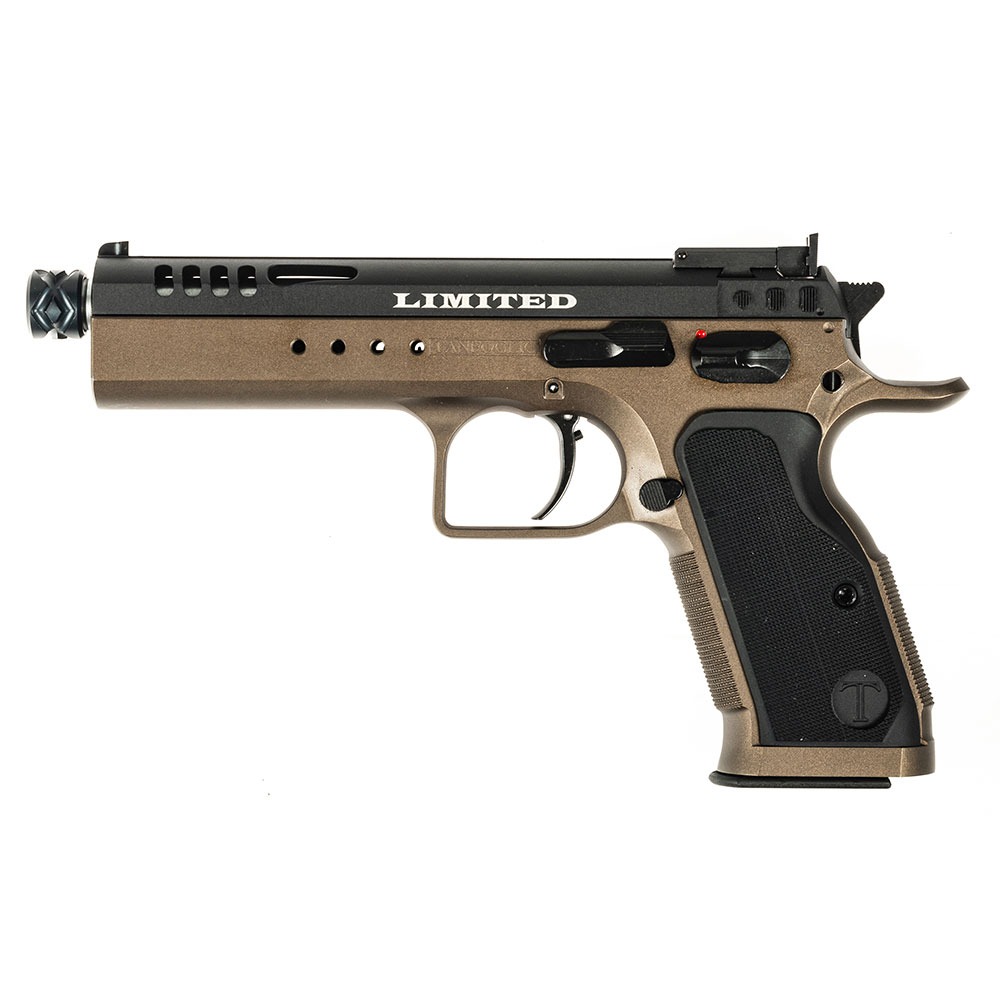 tanfoglio limited .22lr duotone, Tanfoglio Limited 22lr, pistolet 22lr compétition, Tanfoglio duotone 22lr, arme de poing simple action, pistolet fileté 22lr, tir sportif 25m, armurerie, Martin Armes.
