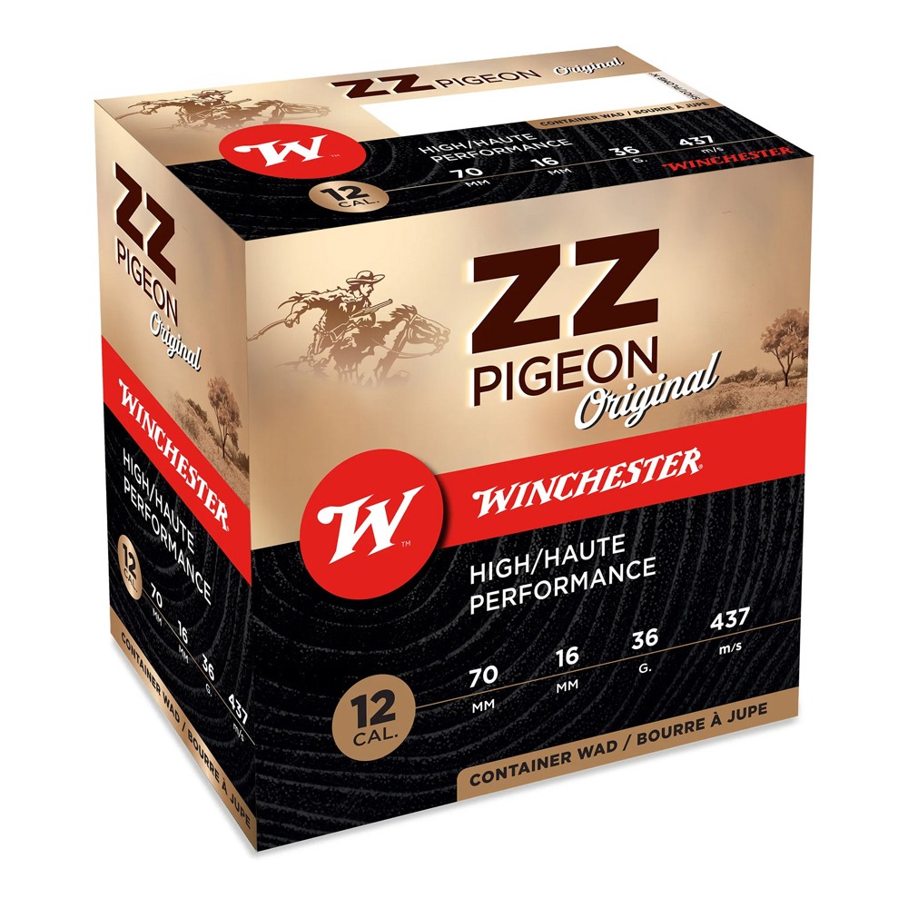 winchester zz pigeon original hp 12/70 36g, Cartouches Winchester ZZ PIGEON original, Winchester Haute Performance, munition pigeon ramier, cartouche palombe 36g, Winchester calibre 12 ZZ, cartouche tir lointain.