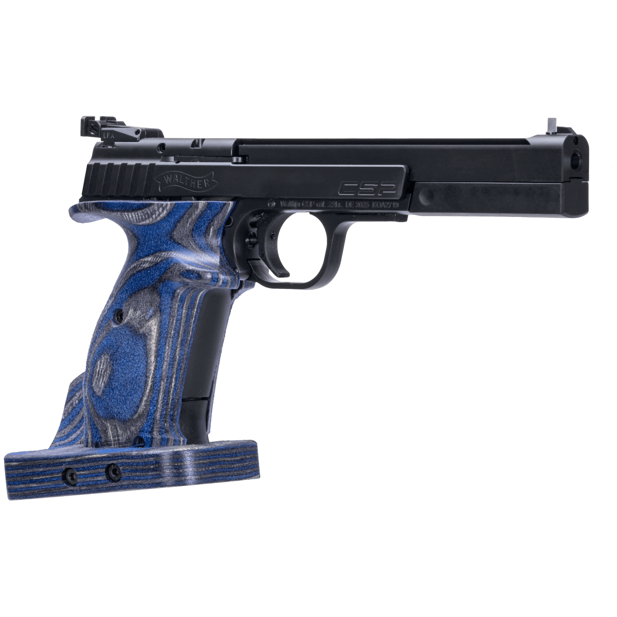 walther csp expert blue angel cal 22lr, 10 coups, poignee anatomique