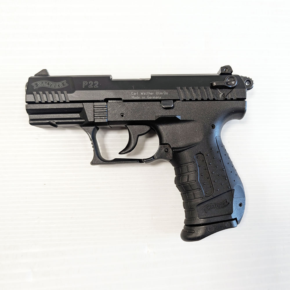 Walther P22 occasion, pistolet Walther 22LR, dépôt vente Walther P22, arme de poing occasion 22lr, pistolet 22lr compact, Walther P22 3 chargeurs, pistolet initiation tir sportif.
